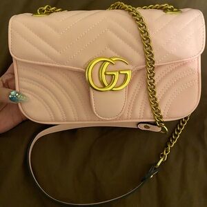 Pink Quilted Shoulder Bag